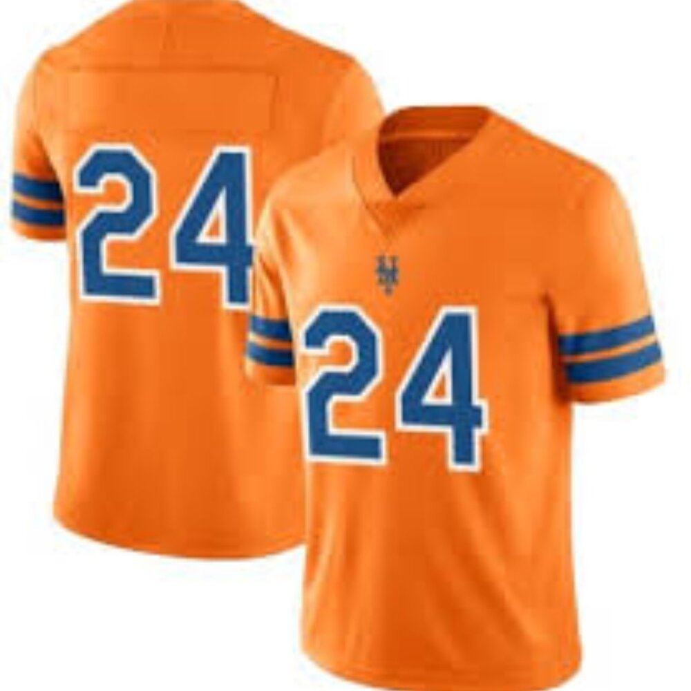 2024 New York Mets Football Jersey Orange , Large,  SGA 8/18 NY Citi Field